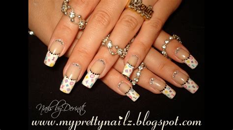 louis vuitton french tip nails|how to do louis vuitton nails.